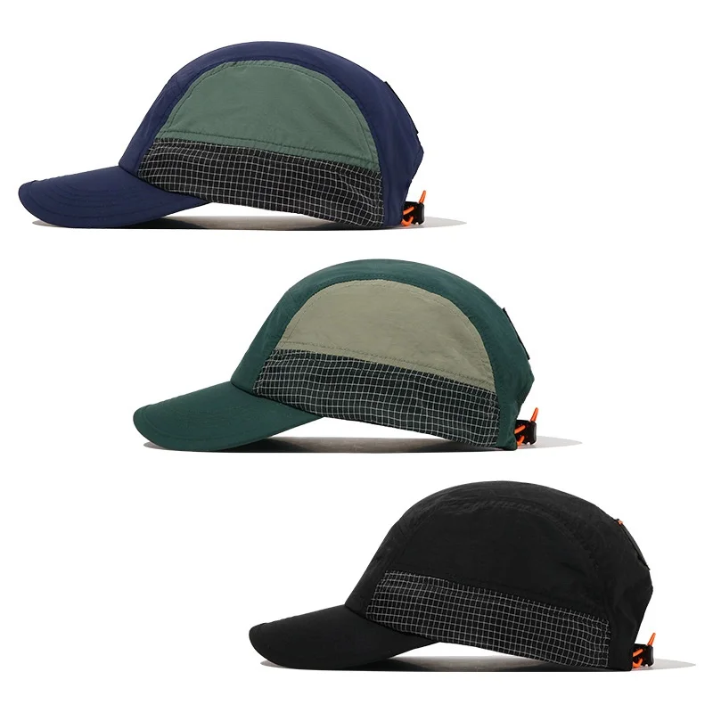 Mode verstellbarer Hut 5 Panel Kappe schnell trocknende Kappe Hysterese nhüte Unisex Baseball mützen Sonnen hüte – Detail 7