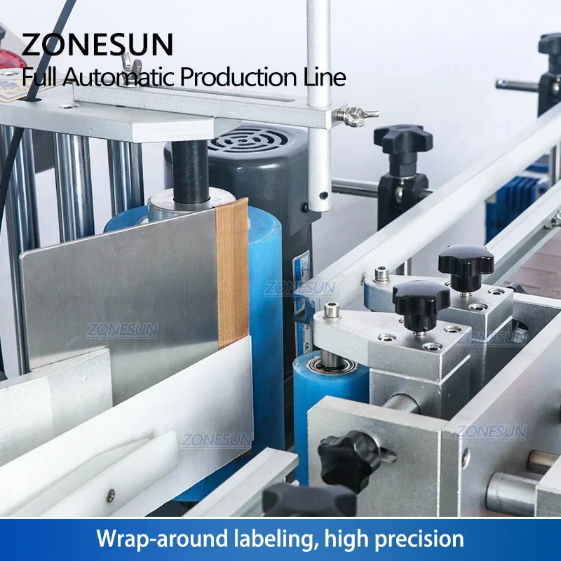 ZONESUN ZS-FAL180P4 ジュースオイル自動蜂蜜プラスチックラウンドボトル液体スクリュー充填キャッピングおよびラベリングマシン