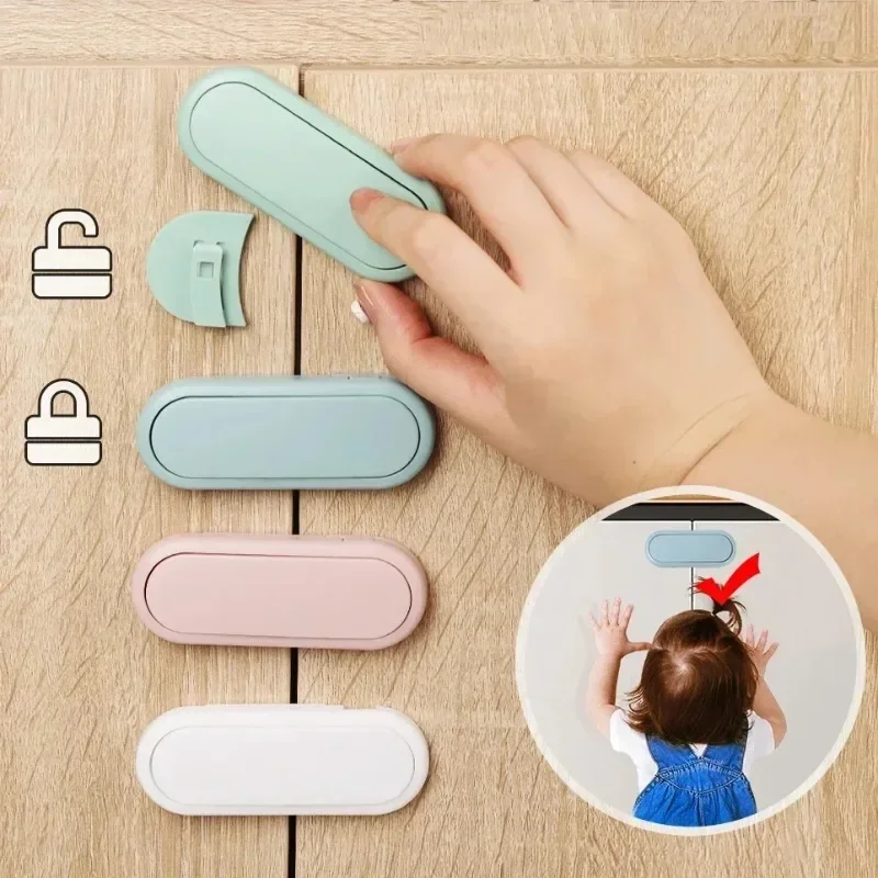 

3/5/10Pcs Children's Drawer Safety Latch Cabinet Door Protection Baby Anti Pinch Hand Invisible Lock Opposite Door Wardrobe Lock