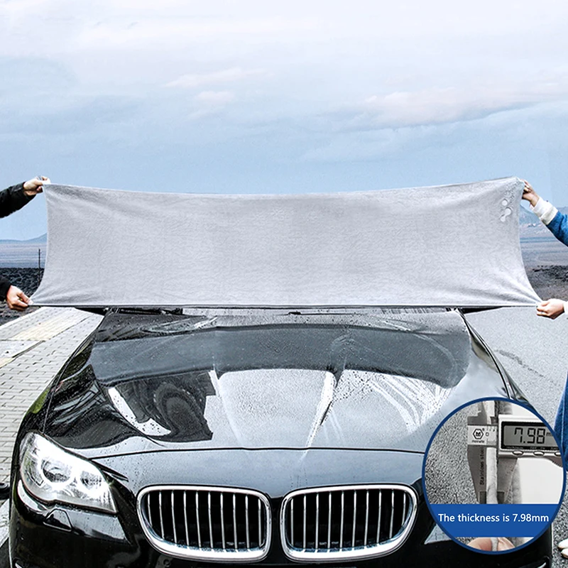 1 Piece Microfiber High Water Absorption Cleaning Towel Grey Large Size Car Wash Special Cleaning Cloth Car Towel