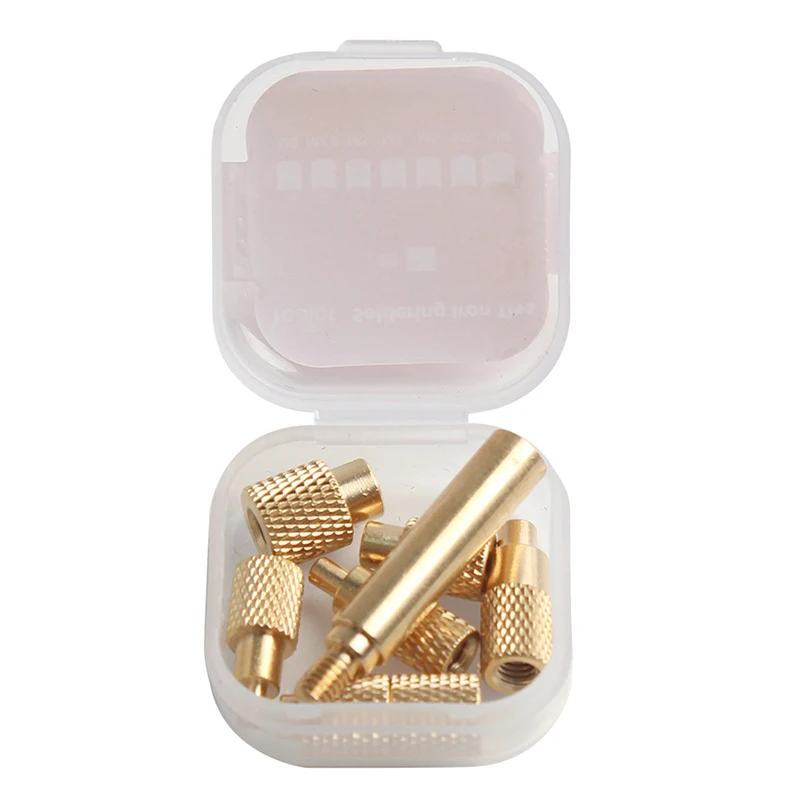 Heat Insert Nut Iron Tip TS100 Soldering Iron Tip Insert Internal Thread Head M2-M8 Brass Hot Melt Insert Nut Insertion Kit