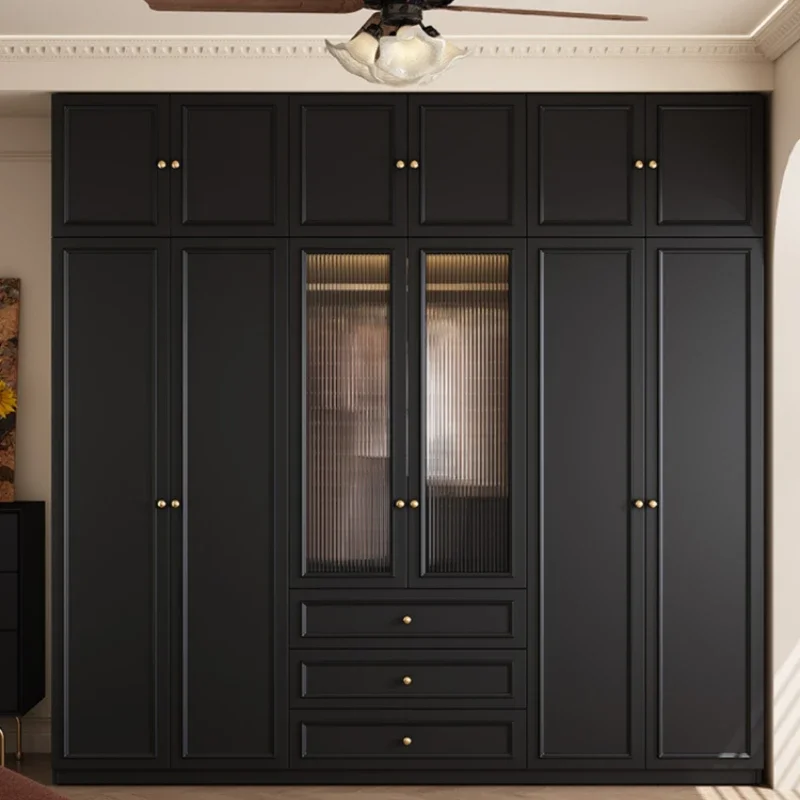 Y Nordic Tall Glass Wardrobe Luxury Drawers Black Clothes Bedroom Closet Organizer Storage Girls