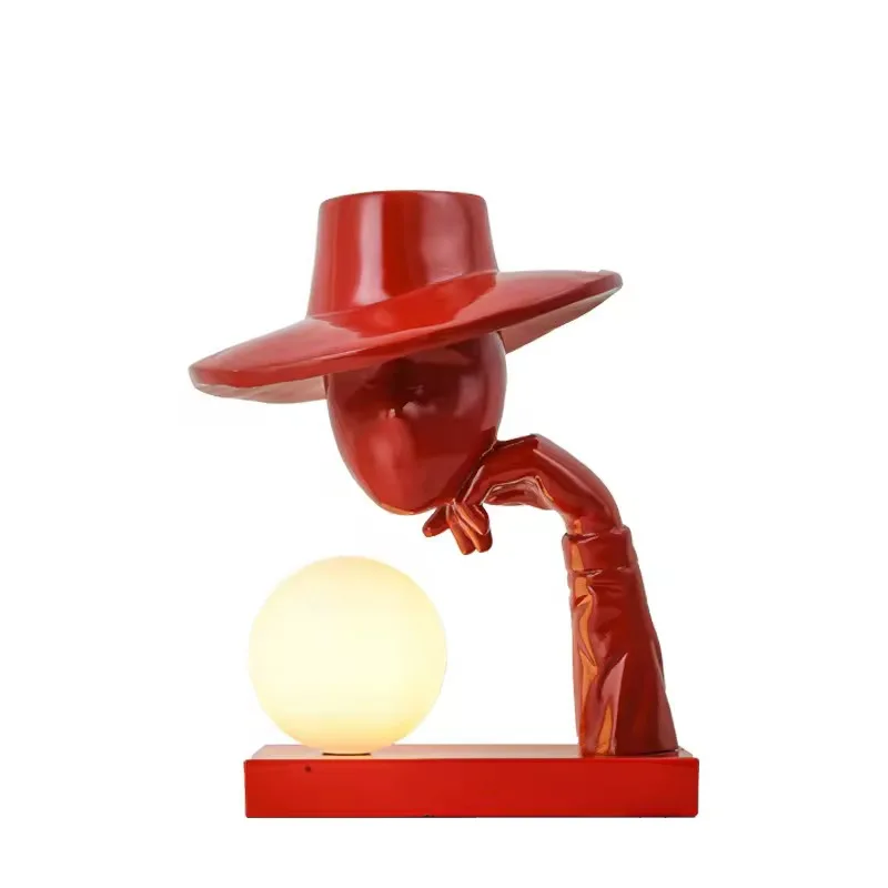 Luxury Modern Villa Living Room Battery Powered Desk Lamp Creative Abstract Humanoid Art Sculpture Office Showroom