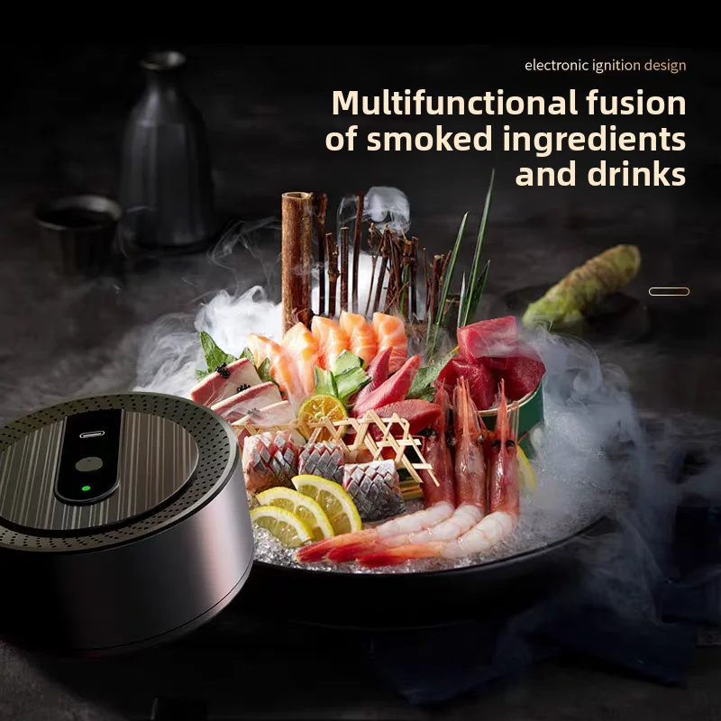 Electric Rechargeable Drink Smoker - Multi-Aromatic Wood Smoke Infuser for Whiskey & Cocktails