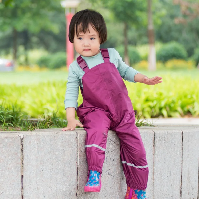 Estate primavera neonati e ragazze ragazzi tuta impermeabile in PU per bambini pantaloni antipioggia traspiranti a strato singolo tuta per bambini