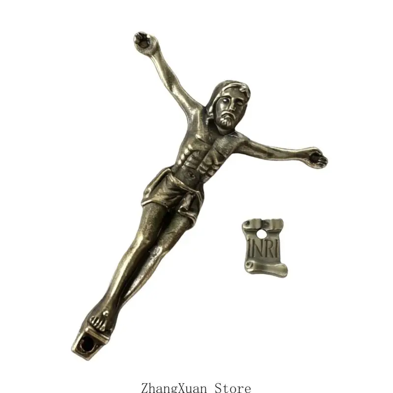 Jesus-Kruzifix-Wandkreuze, katholische Wandskulptur, Jesus-Kreuze, Statue, religiöse christliche Heimdekoration, Gebetsraum, 3 x – Detail 7