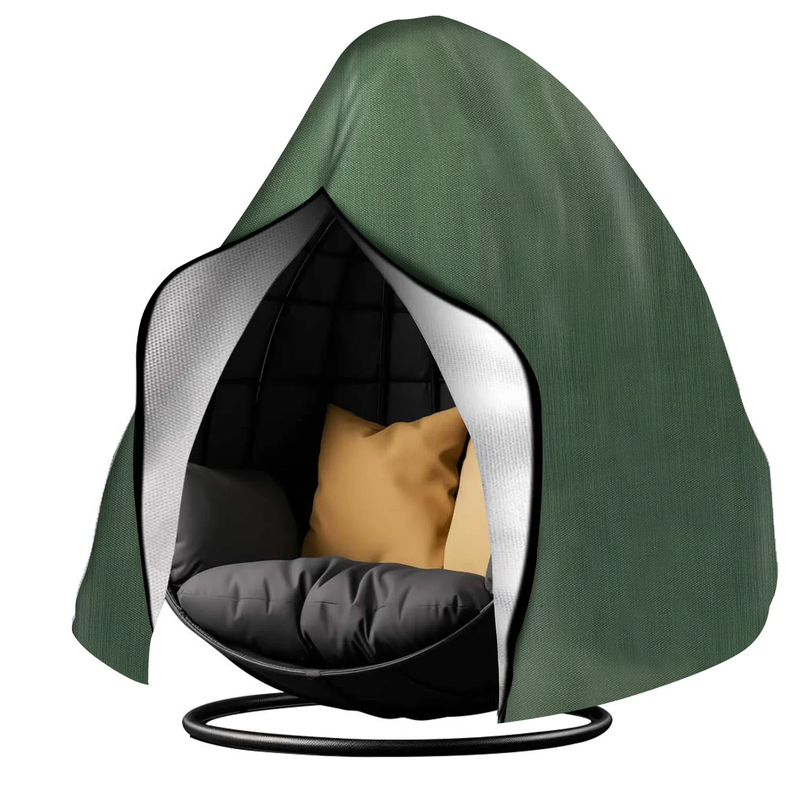 Waterdichte hangstoelhoes voor buiten, enkelzit, cocoon hangstoelhoes met rits, 210D heavy duty hoes