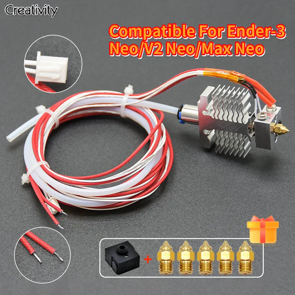 

Ender3 V2 Neo Hotend Собранный Hotend с силиконовыми носками и 0,4 мм сопла для Ender 3 V2 Neo, Ender 3 Max Neo, Ender 3 Neo