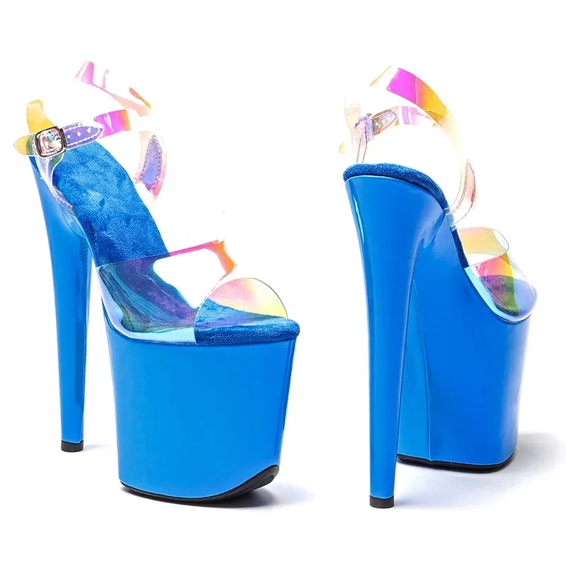 New 20cm/8inches Shiny PVC Upper Electroplate Platform High Heel Sandals Sexy Model Shoes Pole Dance Shoes 238