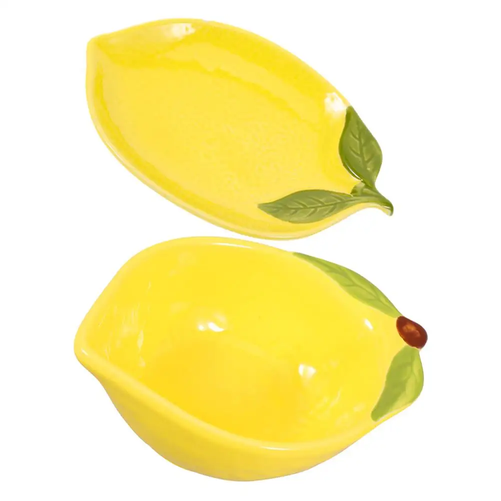 

Lemon Tableware Ceramic Dinner Plate Creative Fruit Ceramics Cute Plates Chinese Style Bowl Decorative