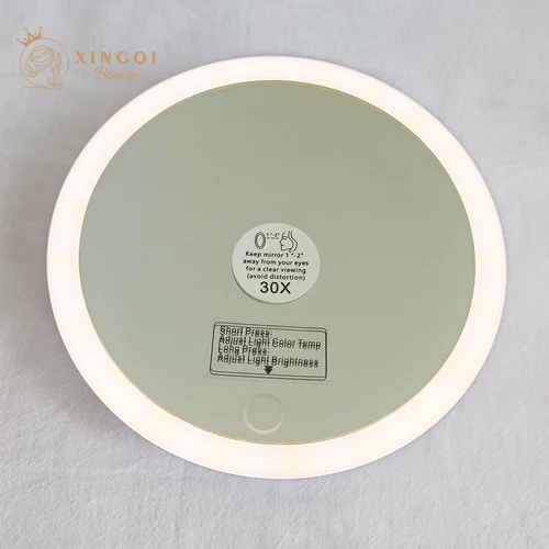 Imagen 2 del producto Espejo de aumento con ventosas extraíbles para afeitado, espejo vintage con bolsa de 6 pulgadas, recargable por usb, 10x led, 5x, 20x, 30x espejos de aumento de maquillaje espejo aumento espejo lupa de maquillaje