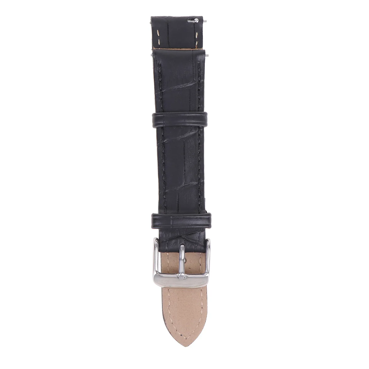 

Universal 18Mm Alligator Print Watch Band Replacement Strap For Smartwatch Wristband Adjustable Fit Unisex Gift Black