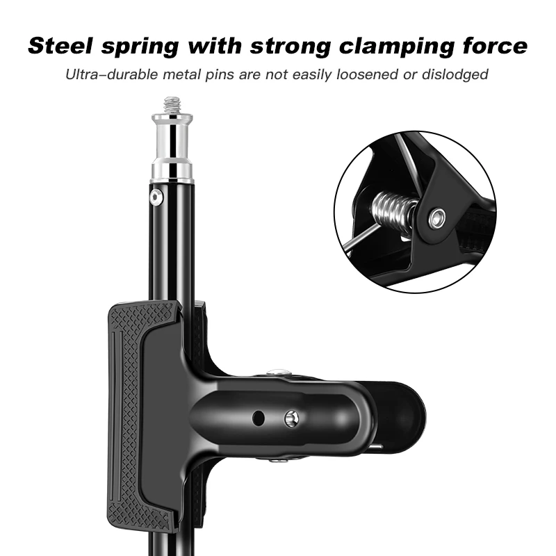 Soonpho Heavy Duty Spring Clamps Clips Black White Metal Rubber Hinge Clip File Clamps for Photography Background Stands Clips