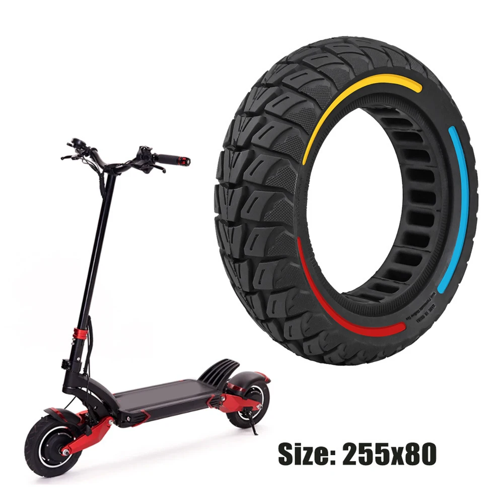 Long lasting 10 inch 255x80 Solid tire excellent grip compatible with For Zero 10X For Kaabo Mant Electric Scooter