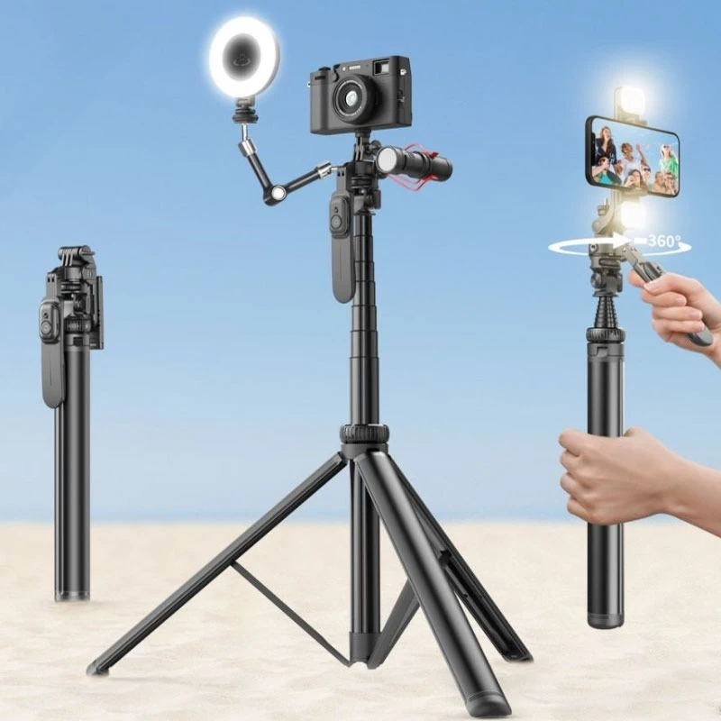 

2055 мм палка для селфи, выдвижной штатив с пультом дистанционного управления Bluetooth, винтовой держатель для телефона 1/4 дюйма, палки для селфи для камеры, IPhone, Android