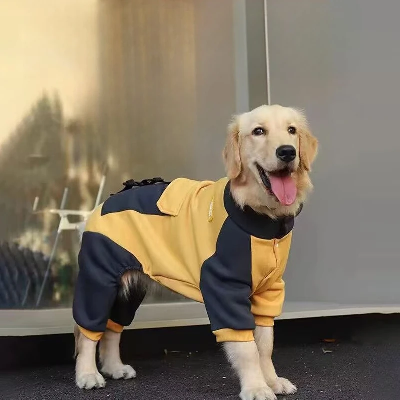 

Зимний комбинезон, спортивный свитер для больших собак, золотистый ретривер, хаски, лабрадор, собаки, 4-ногие теплое пальто для Whipbit, мягкая пижама для прогулок