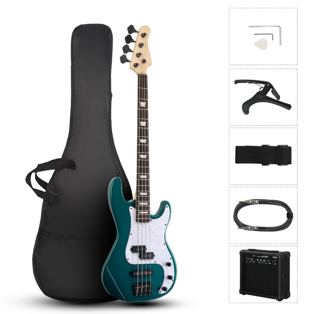 لوحة أصابع جيتار كهربائي KP Bass مقاس 46 بوصة مع حقيبة ومكبر صوت بقدرة 20 وات