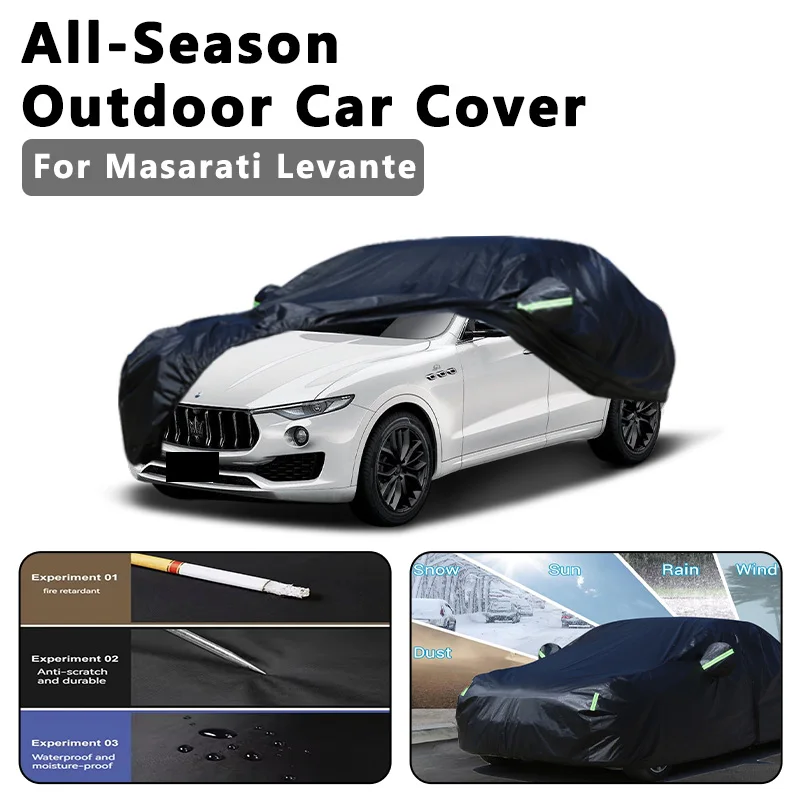 

Outdoor Car Cover Waterproof Dustproof UV Sun Protection, Full Car Protector Exterior Accessories For Maserati Levante M161