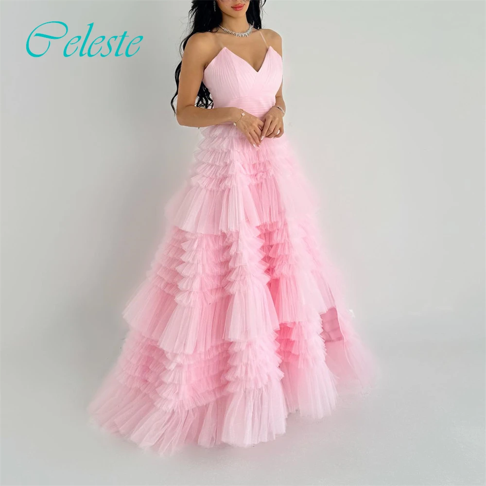 カスタマイズされたエレガントなVネックのスパゲッティストラップのイブニングドレス、そして特別な機会のためのファッショナブルなガウン、そして繊細なノースリーブのブライダルパーティー用ドレス