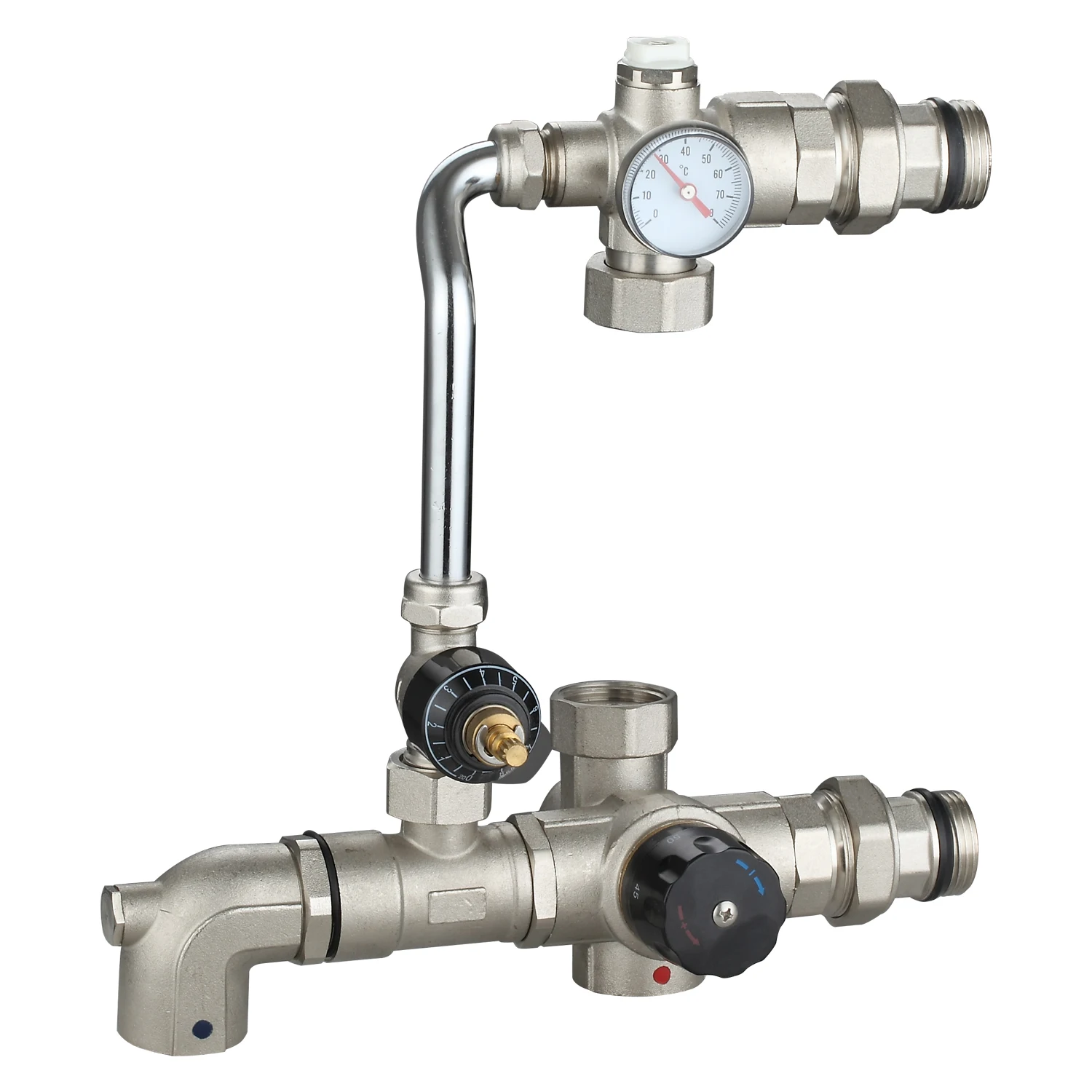 ATV&UTVHigh Efficiency Modern Auto Brass Water Mixer Set Thermostatic Mixing Valve 100W 220V Circulation Pump for Floor Heating
