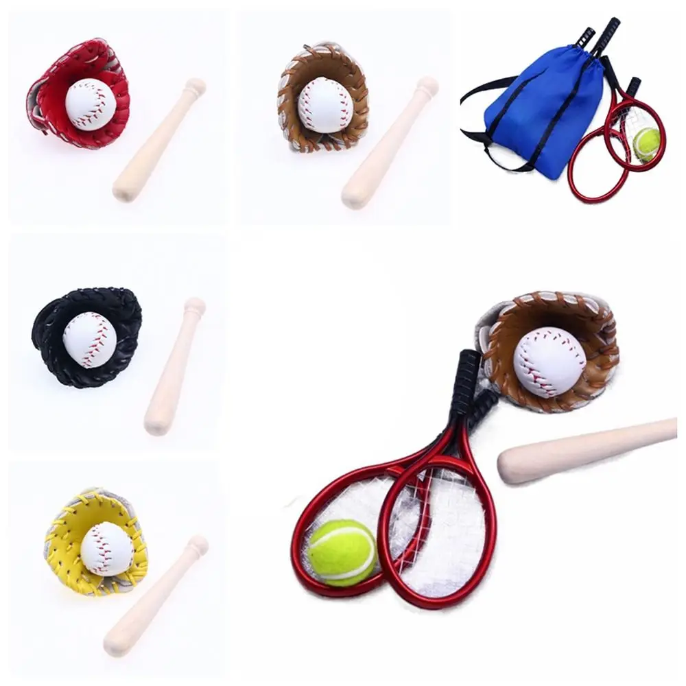 Mini maison de courses de baseball et de softball, simulation mignonne, raquette de tennis, sports de bricolage, accessoires de courses, 1/12