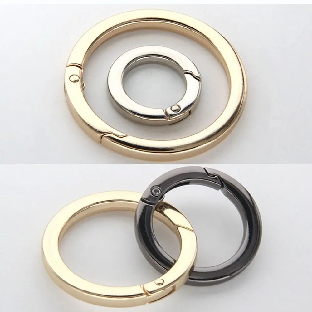 3ชิ้น18/38มม. สปริง O-ring buckles สีดำทองเงินสังกะสีอัลลอยกระเป๋าหัวเข็มขัดรูปทรงกลม carabiner กระเป๋าถือ