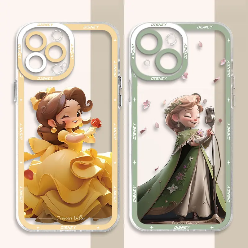 

Disney Princess Bella Case for Samsung Galaxy S21 S10 S22 Plus S23 S24 Ultra S20FE Note 20 Ultra 10 Plus Clear Silicone Cover