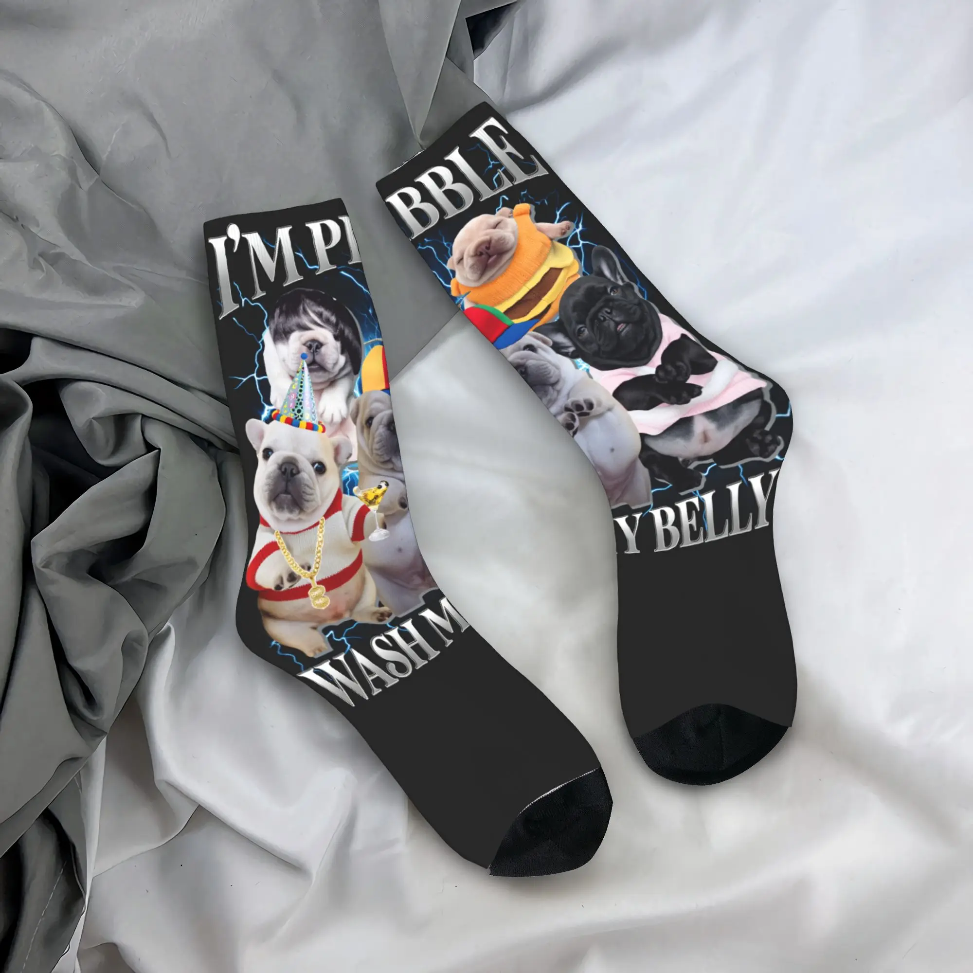 أنا Pibble الكلب جرو غسل تنظيف بلدي البطن الجوارب جوارب أنيقة الخريف عدم الانزلاق زوجين الجوارب جودة الرسم في الهواء الطلق الجوارب
