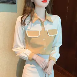 French Style Chiffon Shirt with a Unique and Niche Design for Women Spring and Autumn 2023 New Long Sleeved Top