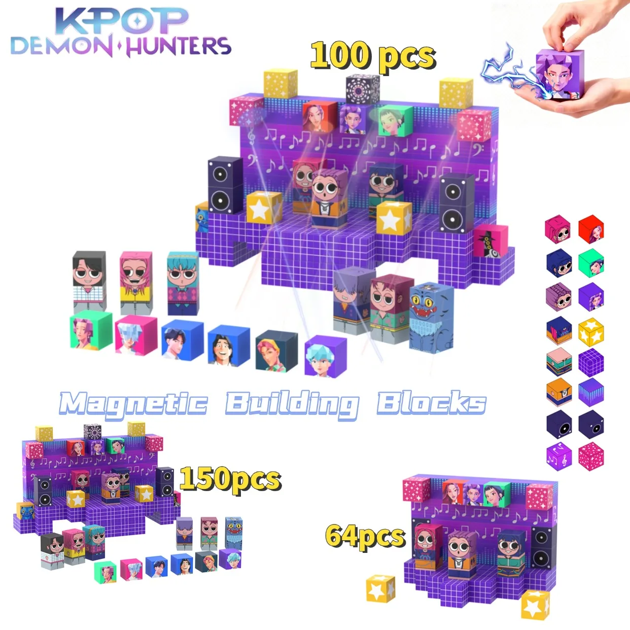 MOC K pop Demon Hunters Blocchi magnetici Giocattoli Musica Anime Coreano K POP Ragazza Gruppo Raccogliere Giocattolo per bambini Regalo di Natale