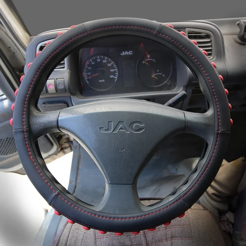 Car Truck PU Leather Embossed Steering Wheel Cover Steering-Wheel For Auto Diameters  40 42 45 47 50CM 7 Sizes to Choose