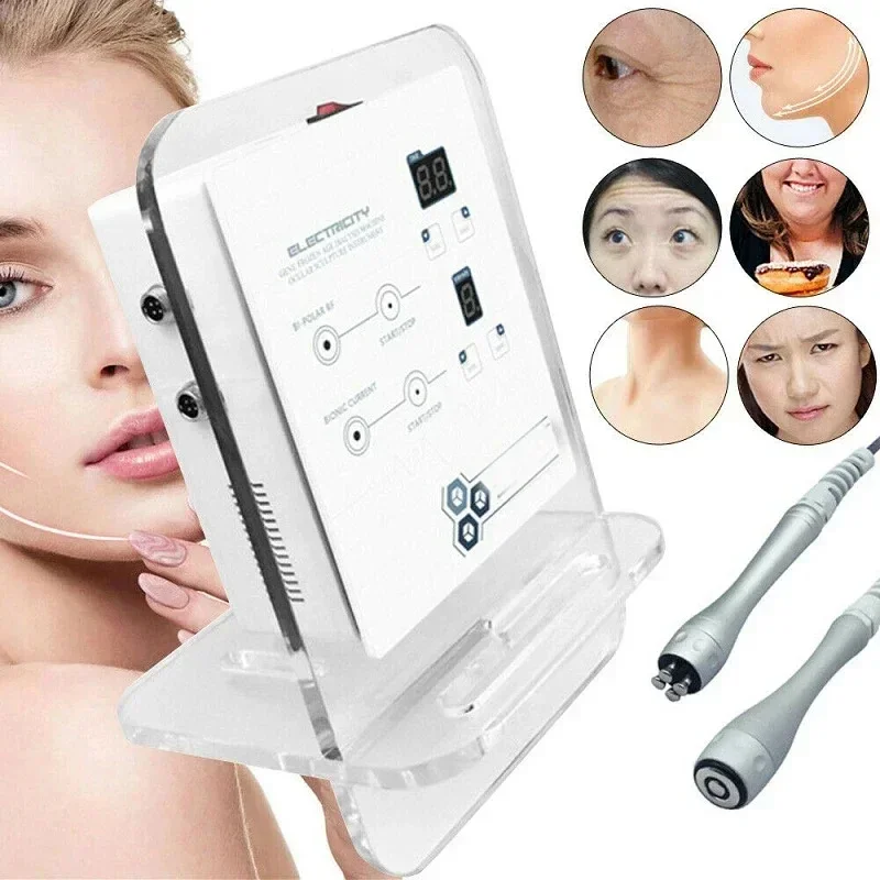 2 In 1 Anti Portable Microcurrent Bipolar RF Beauty Machine For Wrinkle Removal Slim Face Lifting 5Mhz Bipolar Radio Frequency