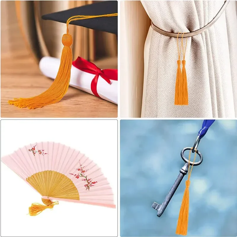 30Pcs Silky Bookmark Tassels Handmade Soft Craft Tassels Key Chain Tassels for Jewelry Making DIY Crafts Accessories