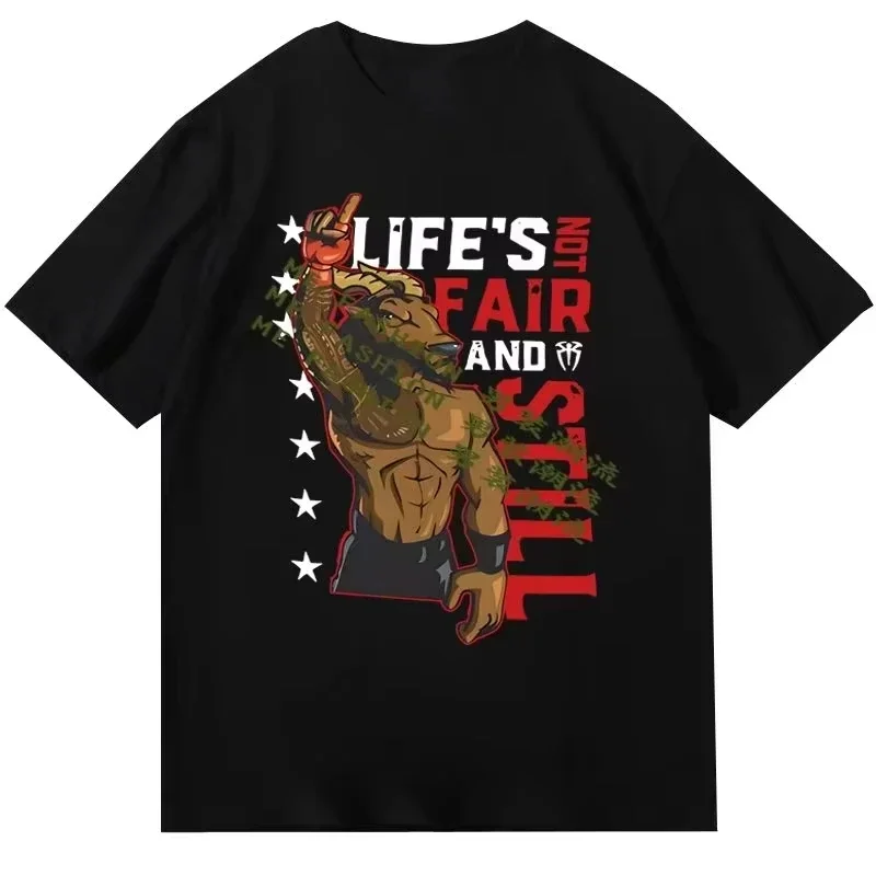 

2025 Summer New WWE Wrestling Big Dog Tribe Chief Roman Reigns Roman Reigns Short Sleeve T-Shirt Men Women Fitness Tee Tops