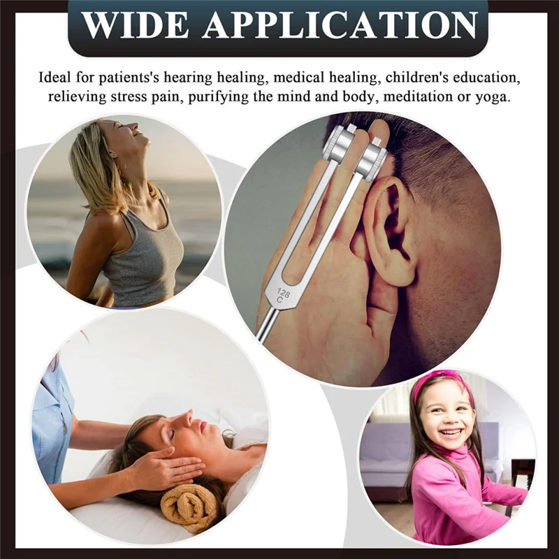 ABXF-128Hz+256Hz Silber, Stimmgabeln-Set, Körpergewichtete Stimmgabeln aus Aluminiumlegierung zur Heilung, Chakra-Set