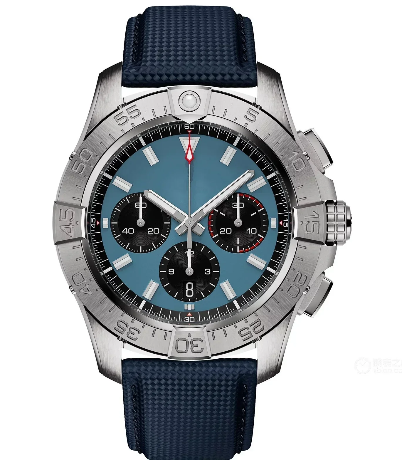 Montre de Luxe à Quartz pour Homme, Chronographe Avenger B01 en Acier Inoxydable, Argent, Noir, Jaune, Toile, Cuir, Saphir, 44mm