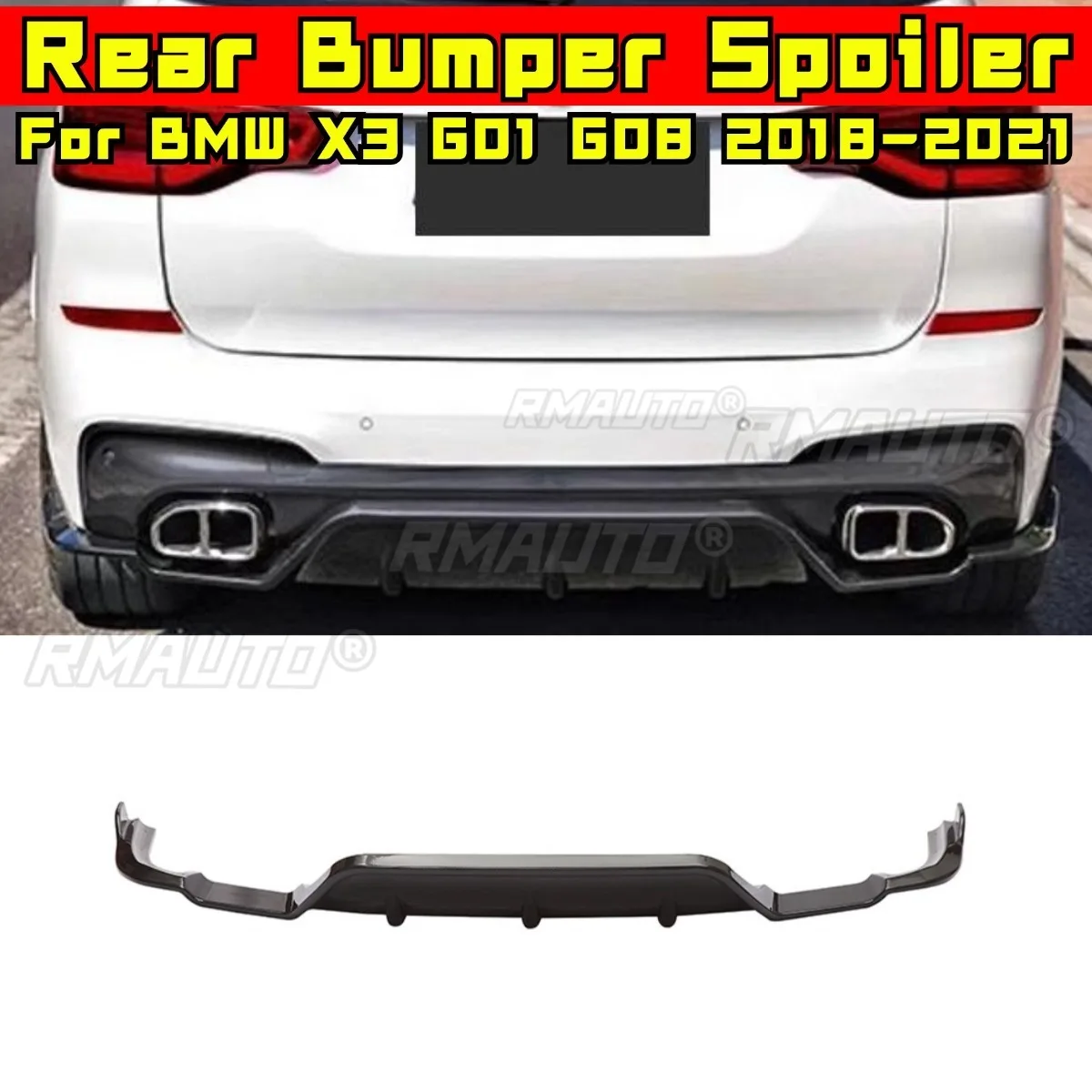 

Car Rear Bumper Spoiler Lip Diffuser Splitter Glossy Black Modification Part For BMW X3 G01 G08 2018-2021 Car Accessories