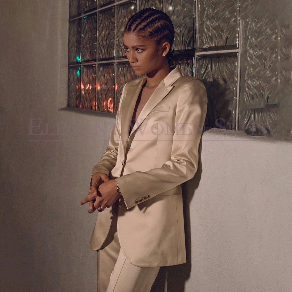 

Fashion Business Women's Suits High Quality Single Breasted Peak Lapel 2 Piece Jacket Pants Sets Formal Female Clothing