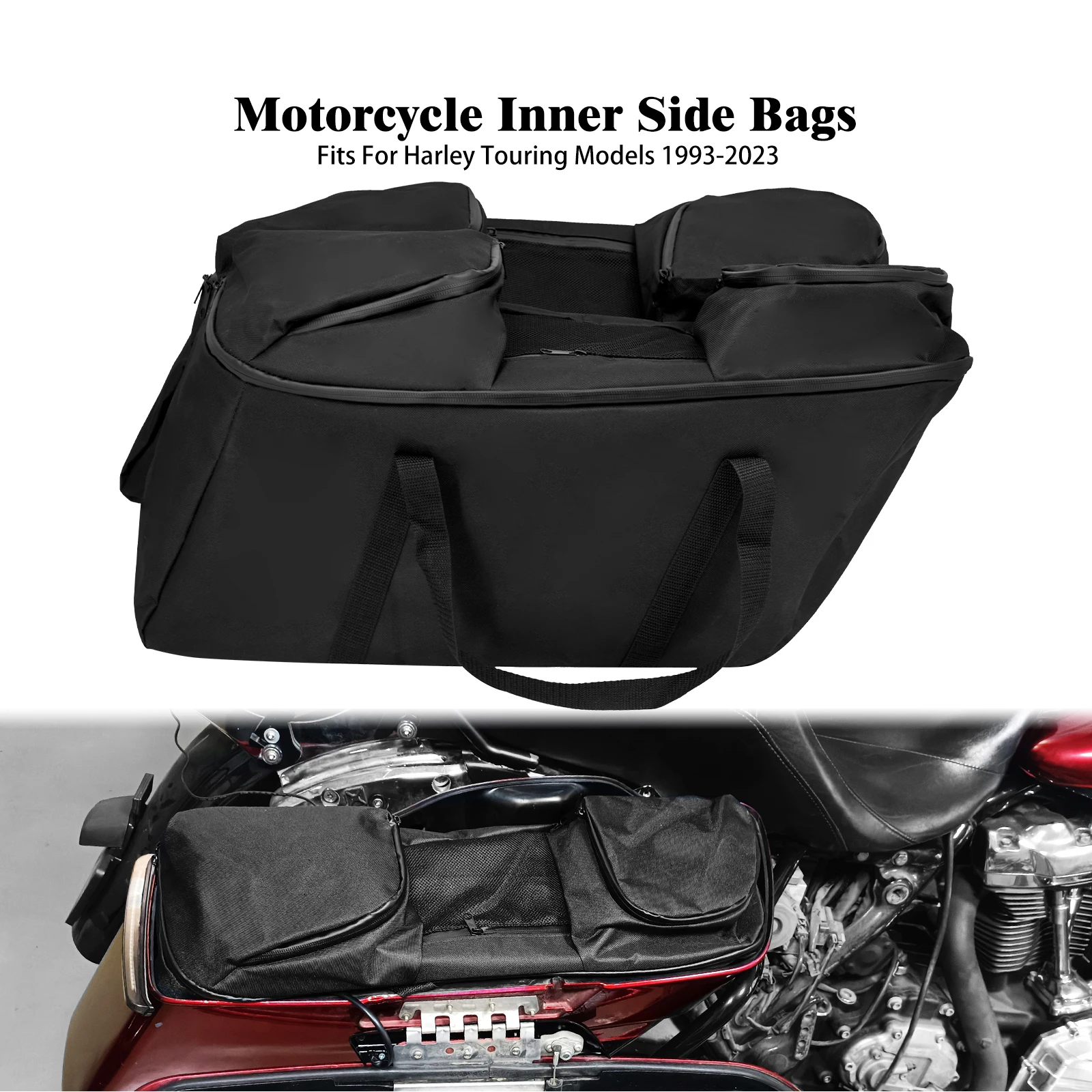 

Motorcycle Inner Bags Luggage Side Bags Saddlebag Liners Tour Pack For Harley Touring Electra Street Glide Road King 1993-2023