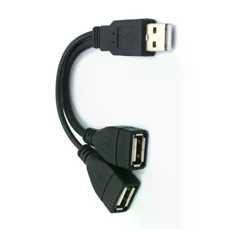 Usb 2.0 Splitter Y Cable 1 Male To 2 Female Extension Cord Power Adapter Converter for Pc Car Data Transmission Charging