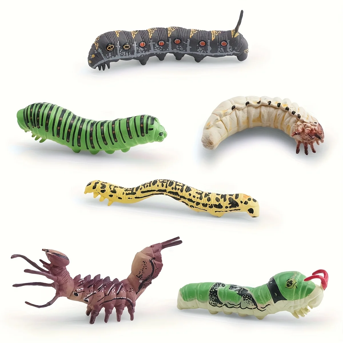 Simulation Insect Larvae Model Set, Moth Larvae, Beetle Larvae Models, Caterpil…