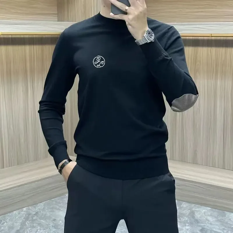 2024 Golf New Luxury Long Sleeved Fashionable Casual Round Neck Windproof Shirt Autumn Golf Wear Men's Korean Top style Golf Clo