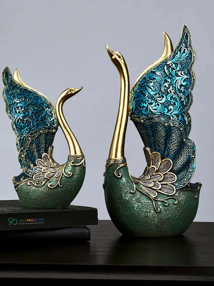 

Creative Swan Nordic Luxury Craft for Home Decor TV Cabinet Bar Tabletop Ornament Gift