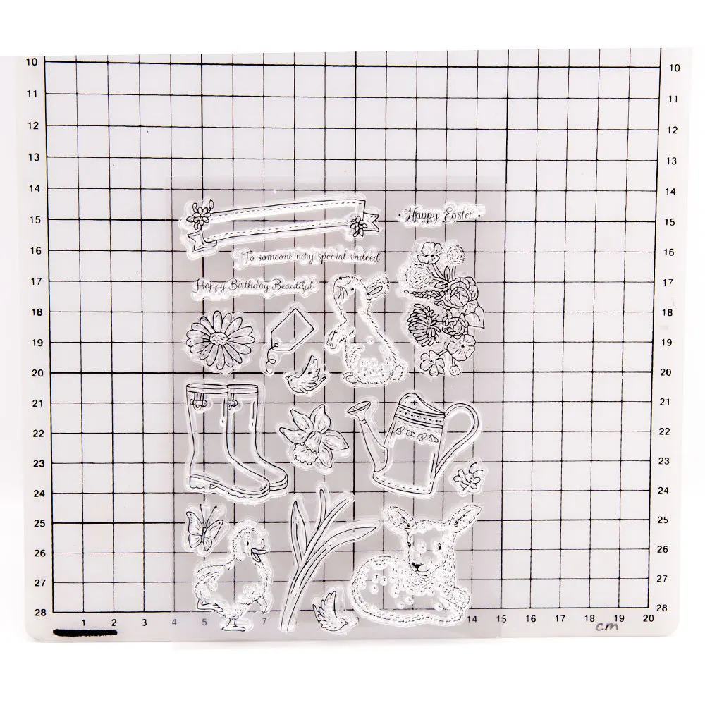 Clear Rubber Stamps for Card Making, Easter Bunny Sheep Transparent Silicone Ink Stamps for DIY Scrapbooking Album Crafts T1776