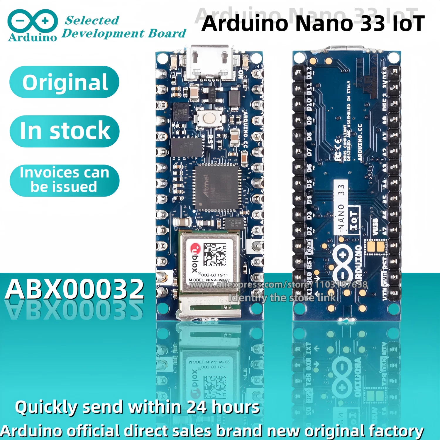 1PCS/LOT ARDUINO NANO 33 IOT WITH HEADERS ABX00032 SAMD21 Development Board Original stock