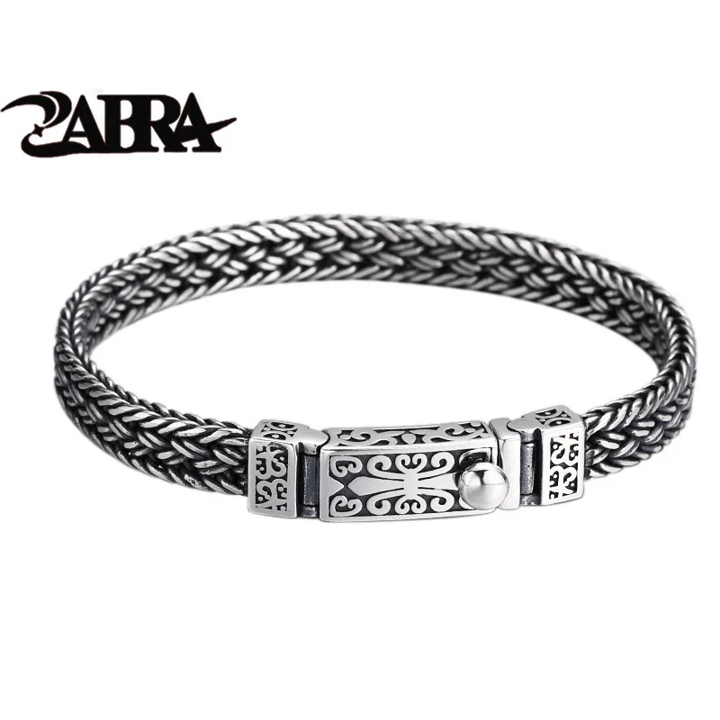 

925 Sterling Silver Bracelet Braided with Tang Grass Pattern Fashionable Domineering and Trendy