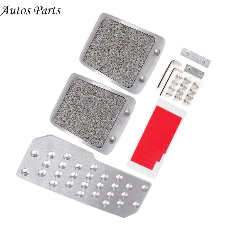 

57BA Ergonomic Aluminum Pedals Foot Rest Footboard Throttle Brake Clutchs Treadle for Manual Vehicles, with Nonslip Features