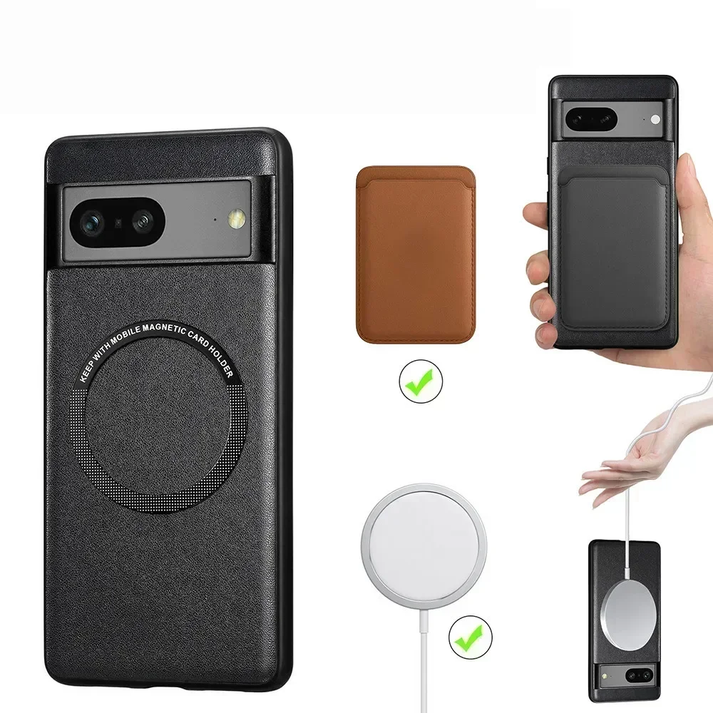 حافظة لهاتف جوجل بيكسل 7 برو ذات ملمس جلدي غطاء حماية جوجل جوول بيكسل 7 برو بيكسل 7 7 برو شحن مغناطيس خلفي صلب