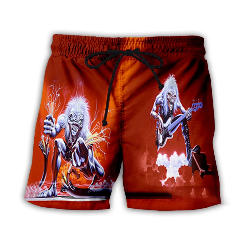 Pantalones cortos de playa con estampado 3D para hombre, ropa de calle de secado rápido, informal, con calavera de terror, gótico, Vintage, para