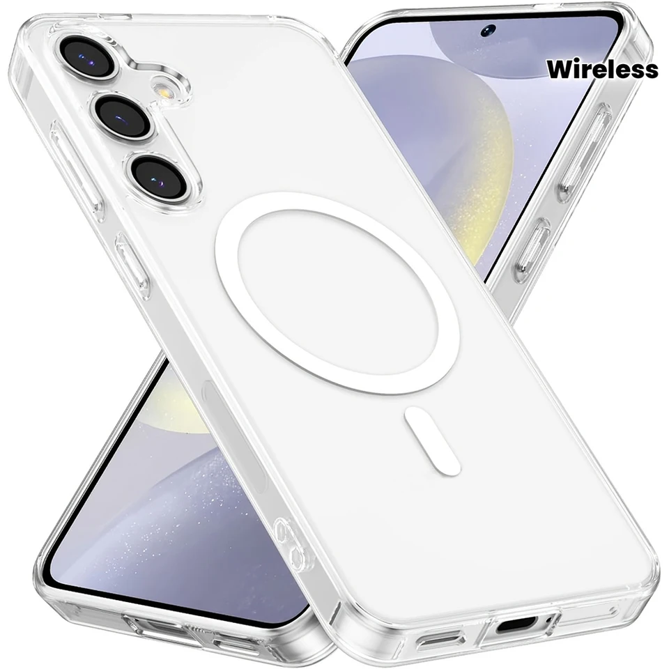 Funda magnética transparente original para Samsung Galaxy S26 S25 S24 Ultra Plus, compatible con MagSafe